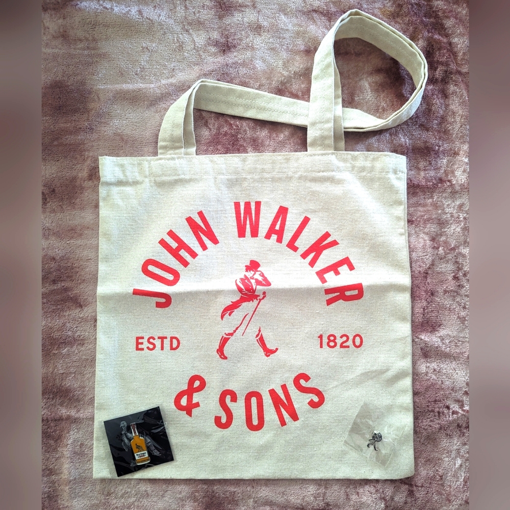 John Walker & Sons Tote Bag With Johnnie Walker Pin & Wild Turkey Pin